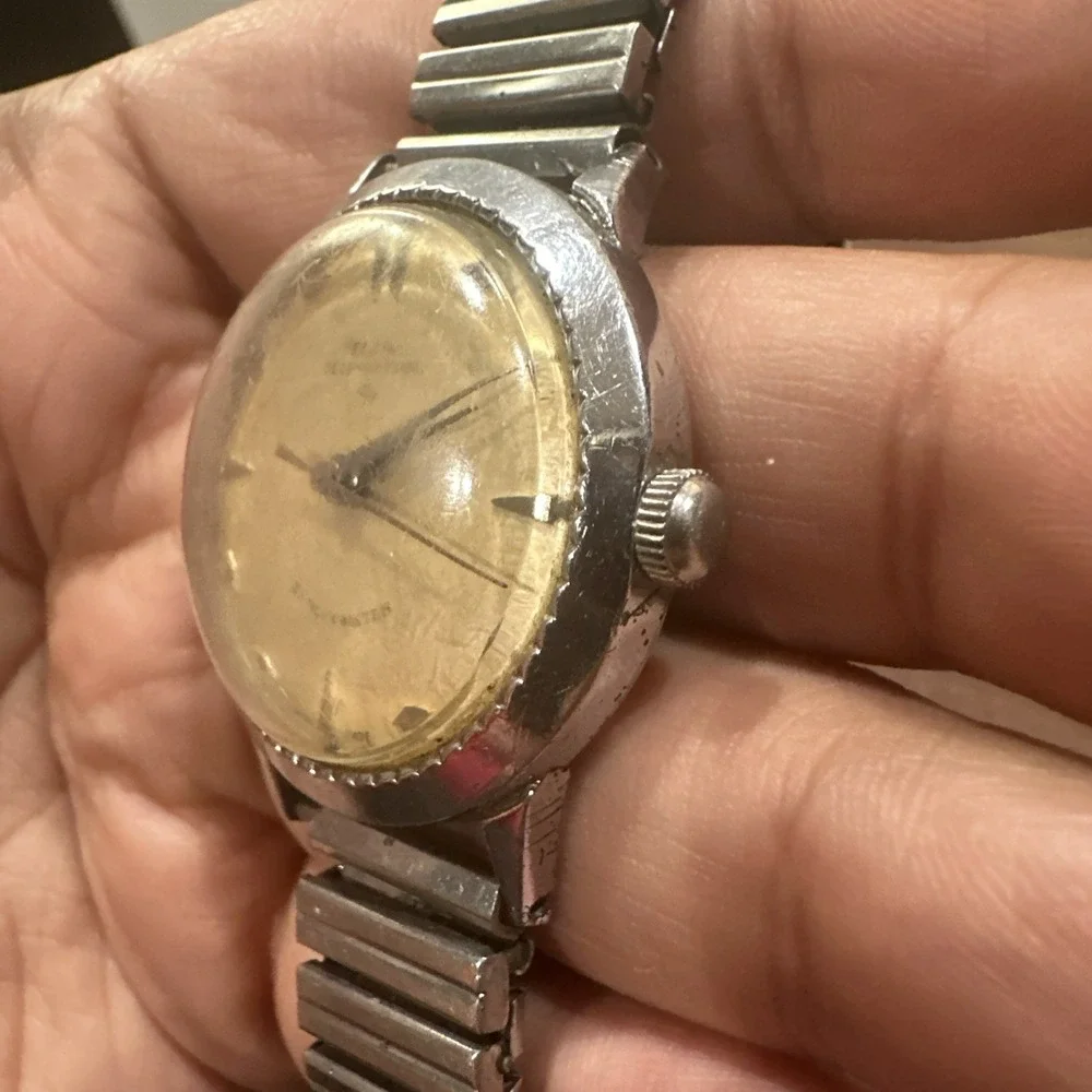 Vintage Elgin Shockmater Self Winding Rare 17 Jewel Men Watch Works Bt Runs Fast